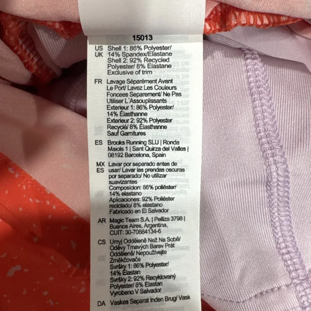 Brooks Women's Moment 5" Running Shorts 2 in 1 Athletic Orange Speckled Size XS - Picture 8 of 13